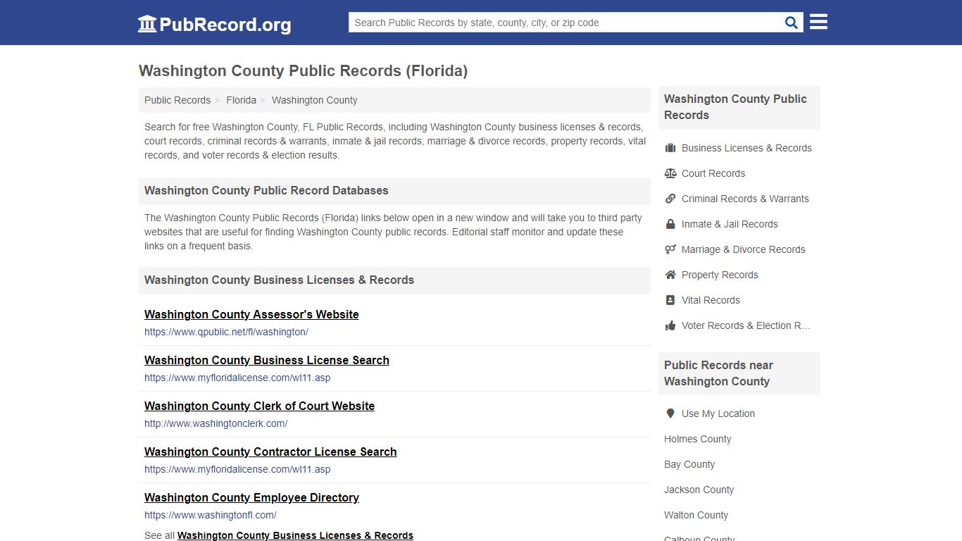 Washington County Public Records (Florida)
